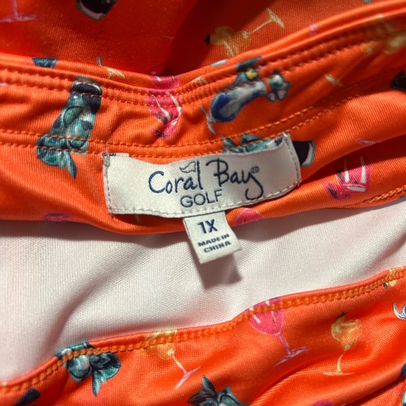 NWT Coral Bay Coral Cocktail Patterned Women's Golf Skort - Picture 7 of 8